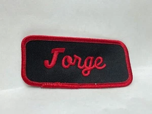 JORGE USED EMBROIDERED VINTAGE SEW ON NAME PATCH TAGS ASSORTED COLORS  - Picture 1 of 18