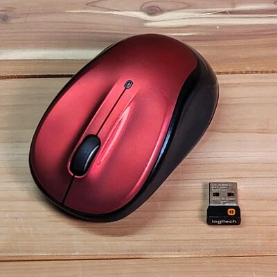 Logitech M325 Wireless Optical Mouse With USB Dongle Red Used Tested Working - Image 1 of 4