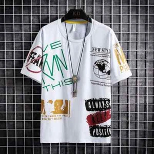 Camisetas De Manga Corta Con Estampado De Hip Hop Para Hombre Moda De Calle Lujo - Picture 1 of 14
