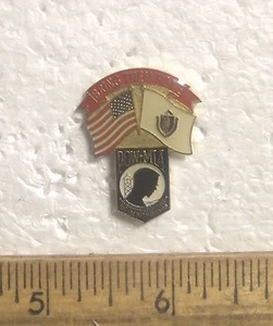 US Flag with Massachusetts Flag POW*MIA Pin - Picture 1 of 4
