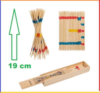 Mikado Wooden Toy Game Travel 19 CM Box 100% Nachwachsende Raw Materials - Image 1 of 4