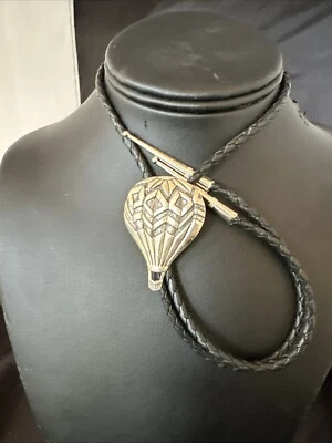 Mens Hot Air Balloon Navajo Sterling Silver Bolo Tie 18774 - Изображение 1 из 4