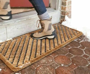 Alfombra de puerta Boston resistente raspador de goma interior exterior cepillo de alambre fibra de fibra 39x59 cm - Imagen 1 de 10