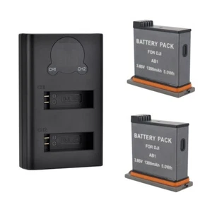 Battery Kit 1300mAh Batteries (x2) & Dual Battery Charger for DJI Osmo Action 1 - Picture 1 of 9