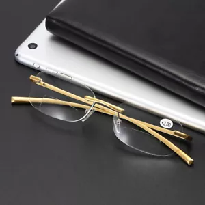 Gafas de lectura bifocales sin montura para hombre lectores de metal rectangulares 1,0 1,5 2,0 2,5 3,0 - Imagen 1 de 17