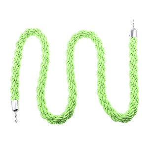 Nylon Rope Crowd Control Stanchion Post Queue Line Barrier Green with Hook