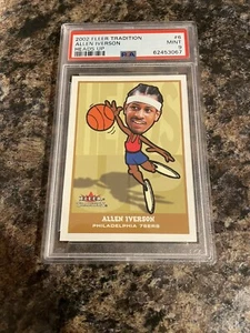 Allen Iverson 2002 Fleer Tradition Heads Up #6 PSA 9 fresco bajo pop - Imagen 1 de 3