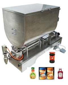 100-1000ml, Paste Filling Mixing Machine, Piston Filler Machine with Big Hopper - Picture 1 of 11