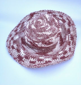 Free People Lusana Boca Mütze breite Krempe Schirm braun weiß Einheitsgröße neu ohne Etikett $ 98 - Bild 1 von 4