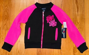 LIMITED TOO: Girl's Pink & Black Jacket w/ Roses, Size 7 - Picture 1 of 9