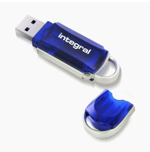 Integral - INFD128GBCOU 128GB USB Memory 2.0 Flash Drive (Courier Blue) - Picture 1 of 7