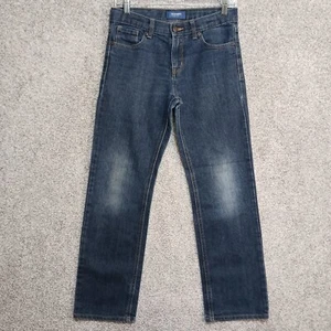 Old Navy Jeans Boys Size 14 Blue Denim Straight Regular Fit Adjustable Waist - Picture 1 of 13