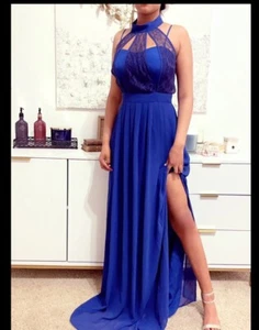 NWT BCBG MAXAZRIA   CUT OUT LACE INSERT SIDE SLIT GOWN MAXI DRESS SZ 2 - Picture 1 of 8