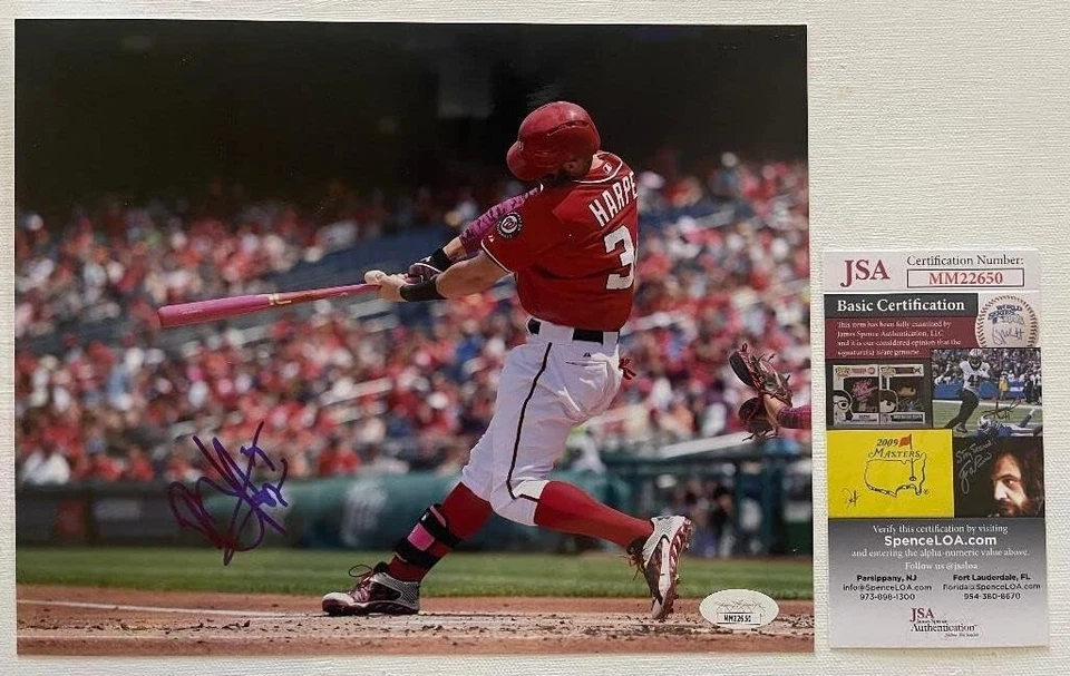 Bryce Harper Signed Autographed Glossy 8x10 Photo Washington Nationals : JSA COA - Image 1 of 3