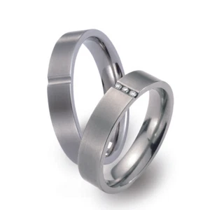 Titanfactory titanio anillo de boda 50974 51424 con brillante 0,03 ct. Diamante - Imagen 1 de 3