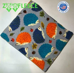 ZooFleece Hedgehog Blanket Quilt Pet Porcupine Spiky Mammal Cute Animal 50X60" - Picture 1 of 5