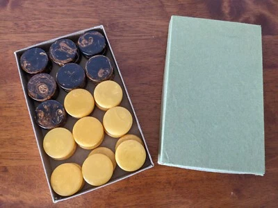 Juego de damas lisas de backgammon crisloide de colección caramelo dorado marrón remolino 1,25" Foto 1 de 4