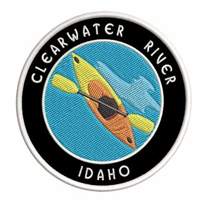 Clearwater River, Idaho Kayak Patch Embroidered iron-on Applique Water Rafting - Picture 1 of 20