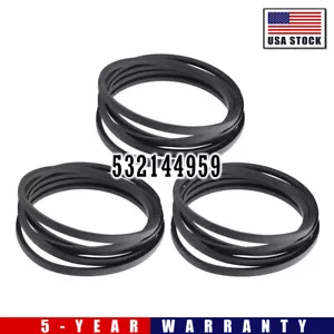 3-PACK 1/2" X 95" 144959 532144959 RIDING LAWN MOWER DECK BELT FIT CRAFTSMAN 42" - Picture 1 of 13