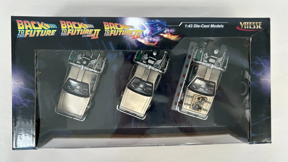 Vitesse De Lorean 1:43 Die Cast Back To The Future Movie Car Time Machine 1 2 3 - Image 1 of 4