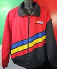 Vtg 1995 Nascar Quilted Jacket Mens Sz Xxl Ashley Made In Usa Red Black Zip Up