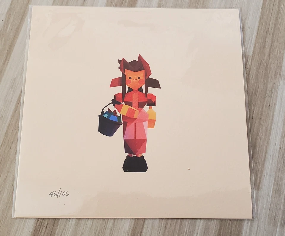 Aerith Gainsborough Aeris Final Fantasy FFVII Olly Moss Art Print 5x5 46/106 VII - Image 1 of 1