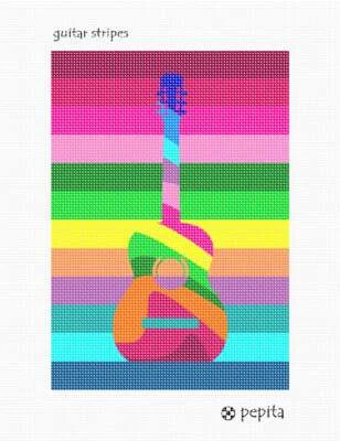 Guitar Stripes Needlepoint Kit or Canvas - Image 1 of 2