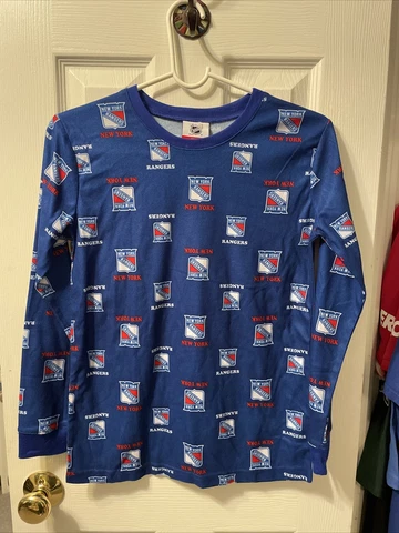 New York rangers hockey NHL brand boys blue pajama top size medium 10/12 Cover