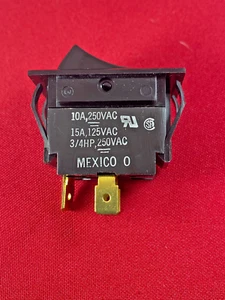 Carling Rocker Switch DPST 10A, 250VAC, 15A, 125VAC, 3/4 HP Basic ON OFF - Picture 1 of 4