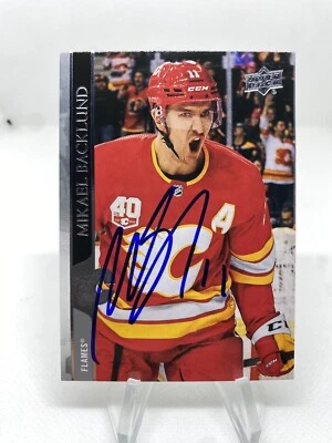 Mikael Backlund Signed Autograph 2020-21 Upper Deck Card #26 Calgary Flames - Image 1 of 2