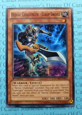 NUMH-EN011 Heroic Challenger - Clasp Sword Super Rare Yu-Gi-Oh Card 1st Edit New - Image 1 of 3