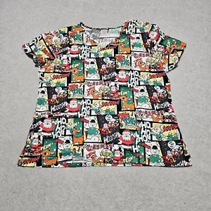 Blusa Médica Rudolph El Reno Nariz Roja para Mujer XL Estampado de Navidad Vacaciones - Imagen 1 de 10