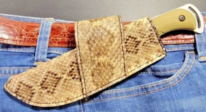 ESEE 3 RC DIBUJO CRUZADO VAINA DE CAZA HECHA A MANO SERPIENTE DE CASCABEL piel FUNDA TIRADOR IZQUIERDO - Imagen 1 de 12