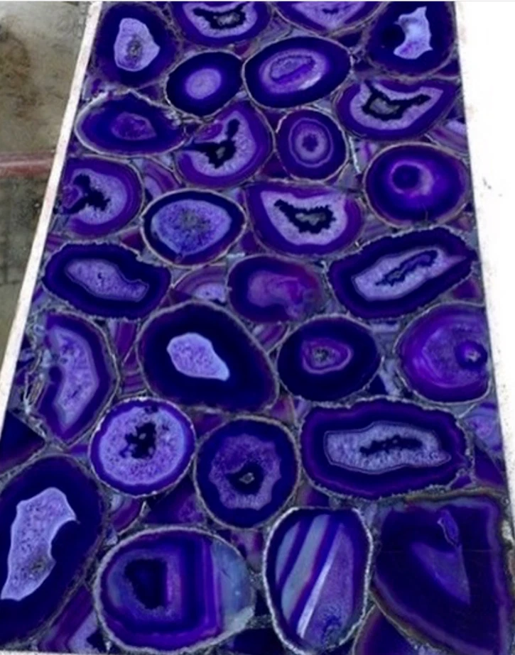 48" x 24" Agate Table Top Natural stones pietradura Handmade Work Decor - Image 1 of 1