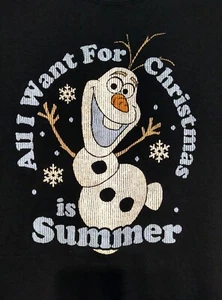 Disney FROZEN Olaf - All Want For CHRISTMAS Is SUMMER Small Unisex T-SHIRT - Bild 1 von 4