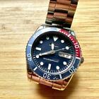 Seiko 7S26 Vintage Divers Day Date Navy Pepsi Round Automatic Mens Watch Auth