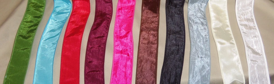 3 yds CENTER STAGE CRINKLE WIRE EDGE RIBBON 1 1/2" w (choice of 10 colors) - Image 1 of 1