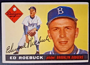 1955 Topps #195 Ed Roebuck Brooklyn Dodgers RC  Rookie VG OC - Picture 1 of 3