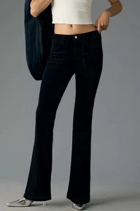 PILCRO ANTHROPOLOGIE The Icon Low-Rise Corduroy Flare Jeans 34 Black $148 NWT - Picture 1 of 12