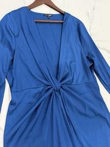 Fashion Nova Blue V-neck Low Drop Sexy Dress Size 3X - Picture 1 of 9