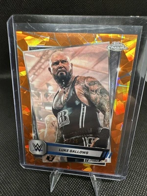 2025 Topps Chrome Sapphire WWE #155 Luke Gallows Orange Sapphire Refractor /25 - Image 1 of 2