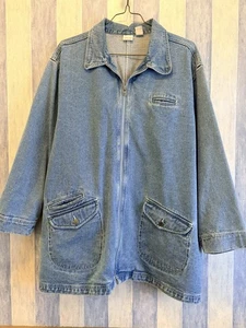 Cherokee Denim Jean Jacket, Barn Chore Coat, 24w27w , 3X Plus Size, Cotton - Picture 1 of 12