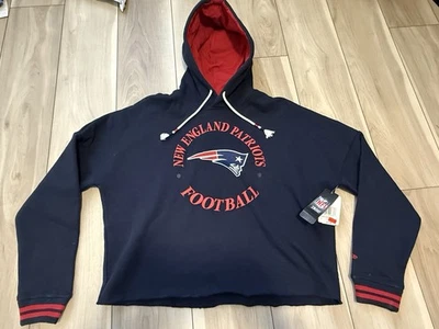 Sudadera corta con capucha New England Patriots talla mediana para mujer nueva con etiquetas Foto 1 de 4