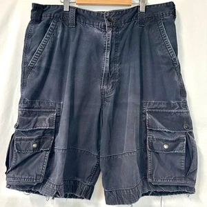Pantalones Cortos Carga LEVI'S Negros Sueltos Bolsillos Para Hombres 36 Patinador Golpeado Envejecido Y2K - Imagen 1 de 7