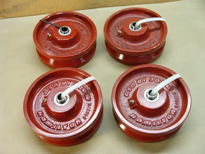 NUEVO Juego de 4 ruedas HAMILTON 6" X 2" RANURA EN V HIERRO FUNDIDO 1/2" DIÁMETRO 040770 EE. UU. Foto 1 de 4