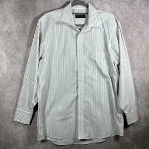 Donald J. Trump Dress Shirt Men 16 32/33 White Striped Button Up Business Office - Picture 1 of 10