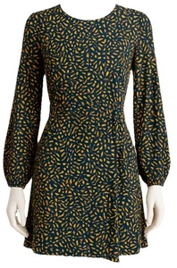 Kaileigh Minikleid Damen S dunkelblau orange Print Langarm Neu mit Etikett - Bild 1 von 10