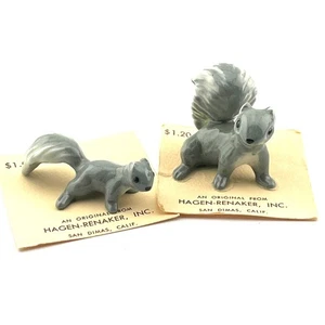 Hagen Renaker Vintage Miniature Retired Figurine Gray Squirrel Mama and Baby - Picture 1 of 5
