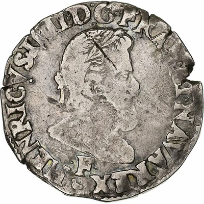 France, Henri IV, 1/2 Franc buste lauré, 1600, Angers, Argent, TB+, Gadoury:590 - Photo 1/2