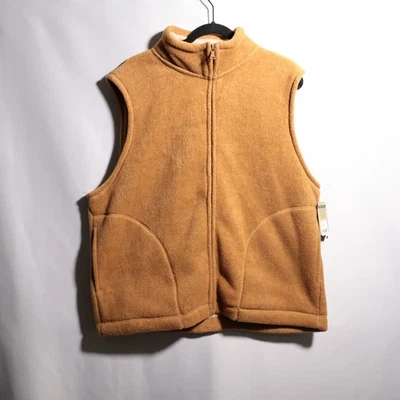 NWT St. John's Bay Mens Adirondack Fleece Vest Cognac Heather Full Zip L - Image 1 of 4